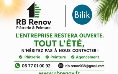RB Renov restera ouvert tout l&rsquo;été pour vous accompagner dans vos projets de rénovation.
